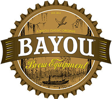 Emblem to look like a bottle cap that reads Bayou Brew Equipment