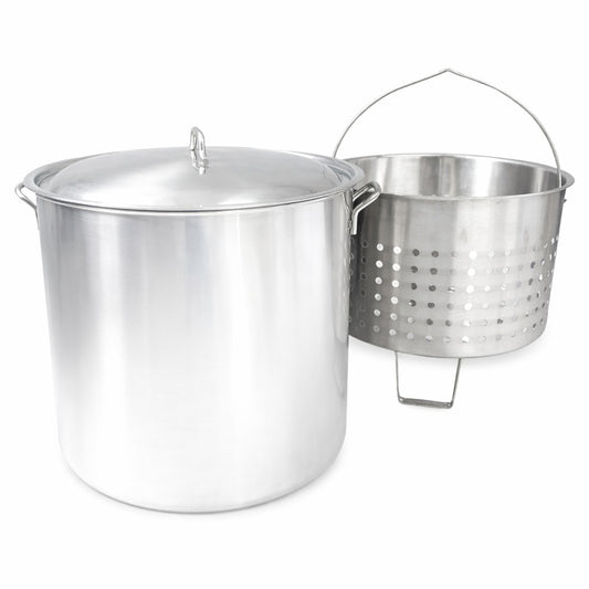 82-qt Stainless Stockpot with Elevated Basket