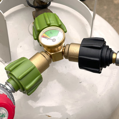 Y-Splitter with Propane Level Gauge