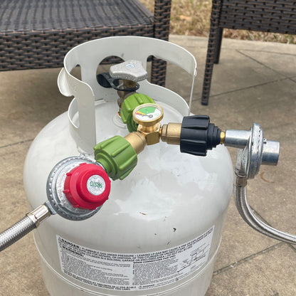 Y-Splitter with Propane Level Gauge