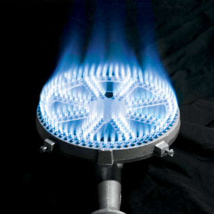 Banjo Cast Iron Burner with high blue flame